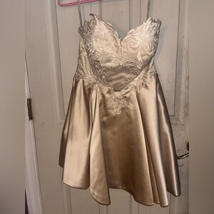 Elegant Champagne Strapless Dress